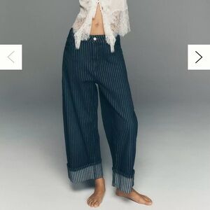 Anthropologie Kayden Railroad Stripe Carpenter jeans by Pilcro